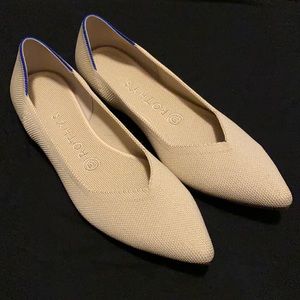 NEW Nude Tan Rothy’s The Point 8.5 Slip On Flats